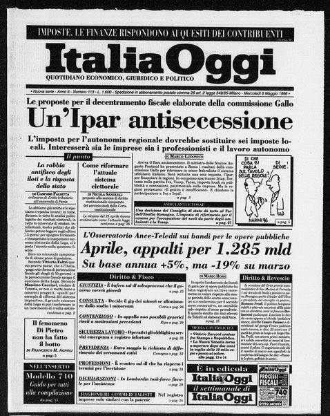 Italia oggi : quotidiano di economia finanza e politica